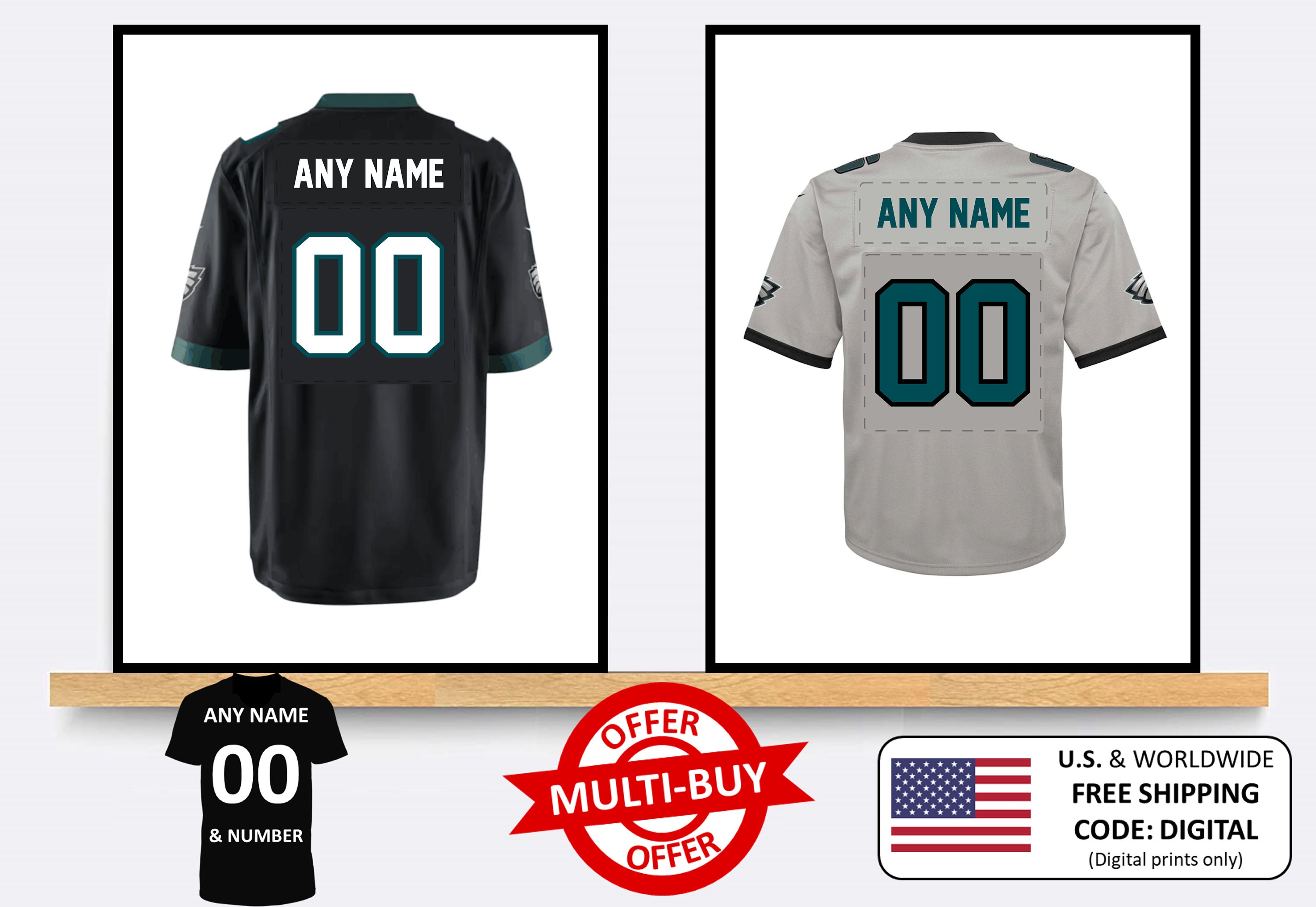 Personalized eagles jersey cheap sale