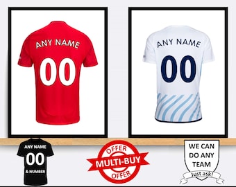 Personalisierte Nottingham Forest Football Shirt Druck Wand Kunst Poster Benutzerdefinierte Wohnkultur Geschenkidee Jeder Name Anzahl Drucke