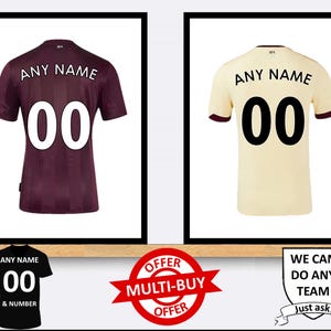 Personalised Hearts Football Shirt Print Wall Art Poster Custom Home Decor Gift Idea Any Name Number Prints Heart of Midlothian FC