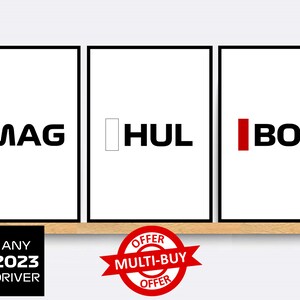 Formula 1 Print F1 Driver Initials Poster Formula One Track Racing Wall ...