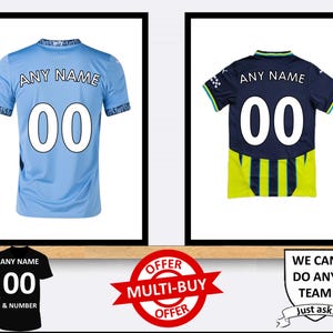 Personalised Manchester City Football Shirt Print Wall Art Poster Custom Home Decor Gift Idea Any Name Number Man City Prints
