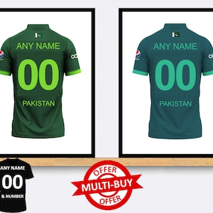 Personalised Pakistan Cricket Shirt Print Wall Art Poster Custom Home Decor Gift Idea Any Name Number Prints