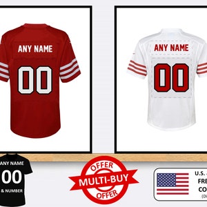 Personalizado San Francisco 49ers camiseta de fútbol americano impresión pared arte cartel personalizado decoración del hogar idea de regalo cualquier nombre número impresiones