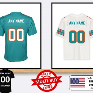 Personalised Miami Dolphins American Football Jersey Print Wall Art Poster Custom Home Decor Gift Idea Any Name Number Prints