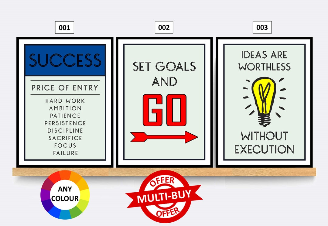 Monopoly Motivational Inspirational Print Wall Art Poster Home Decor