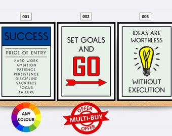 Póster artístico de pared con estampado inspirador y motivacional de Monopoly, decoración del hogar, Idea de regalo, impresiones personalizadas, carteles con citas