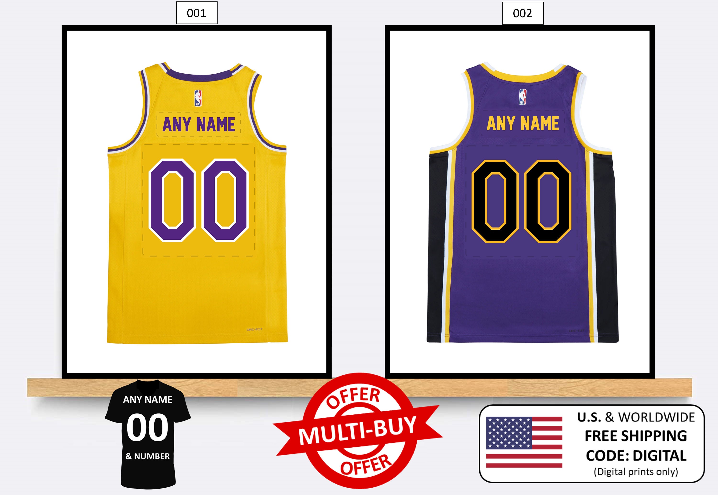 Custom Los Angeles Lakers Jerseys, Lakers Custom Basketball