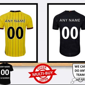 Impression personnalisée de maillot de football Watford, affiche d'art mural, décoration d'intérieur personnalisée, idée cadeau