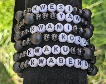 Ghanaian Name Day Bracelet, Ghana Bracelet, African Bracelet, Beaded Bracelet
