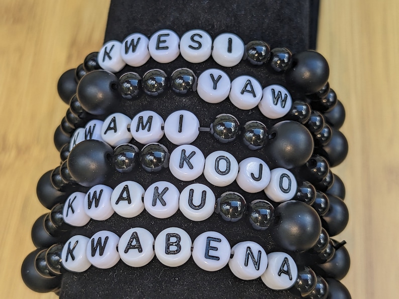 Ghanaian Name Day Bracelet, Ghana Bracelet, African Bracelet, Beaded