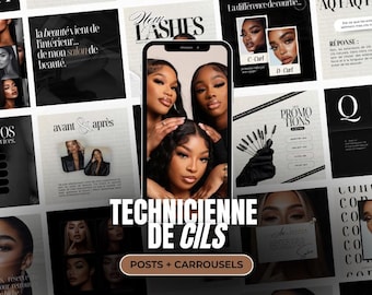 Lash Tech Artist Instagram Templates | Eyelash Extension Instagram Post | Eyelash Technician