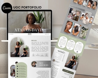 UGC Website Template, Ugc Portfolio Template, Ugc Canva Template, Ugc Canva Website, Canva Website Template for Ugc Creator, Ugc Template
