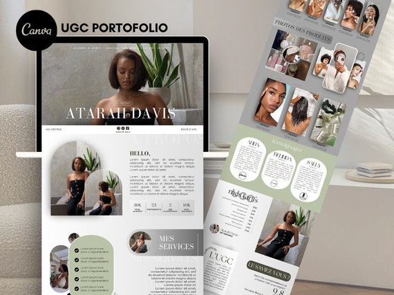 Modèle de site Web UGC, Modèle de portfolio Ugc, Modèle Ugc Canva, Site Web Ugc Canva, Modèle de site Web Canva pour Ugc Creator, Modèle Ugc