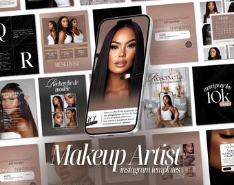 MUA Instagram Templates | Makeup Artist | Makeup Artist Social Media Posts | Makeup Instagram Post Templates