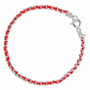 Judaica Authentic Sterling Silver (925) Kabbalah Red Bendel String Protection Good Luck Amulet Bracelet without Charm