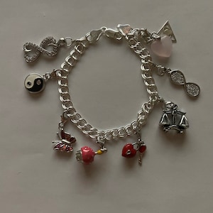 Sterling Silver Kabbalah New Age Good Luck Amulet Spiritual Protection Bracelet with Pendant Charms: Hamsa Chai Evil Eye