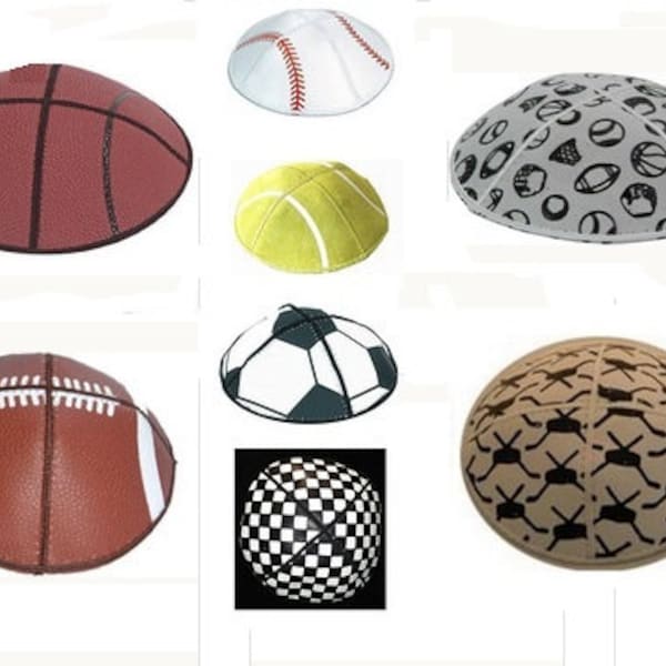 Leather Suede Sport Kippot kippah kipah yarmulke yarmulka head covering Basketball Baseball Football Soccer Tennis Hockey Race Cars Sports