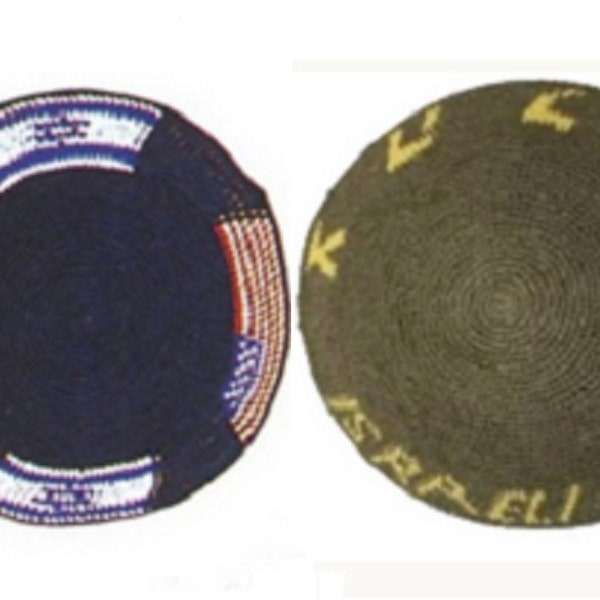 Knitted American/Israeli Flag Tzahal (Israeli Army) or Army Khaki Kippot kippah kipah kipa yarmulke yarmulka head covering ts