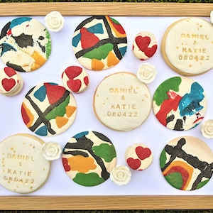 Luxury Colourful Personalised Cookie Selection Box for Weddings, Parties, Birthday, Hen Do, Celebrations