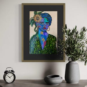 Abstract Woman In Bonnet | Original Painting | Unframed Artwork | Original Artwork | Acrylic Painting