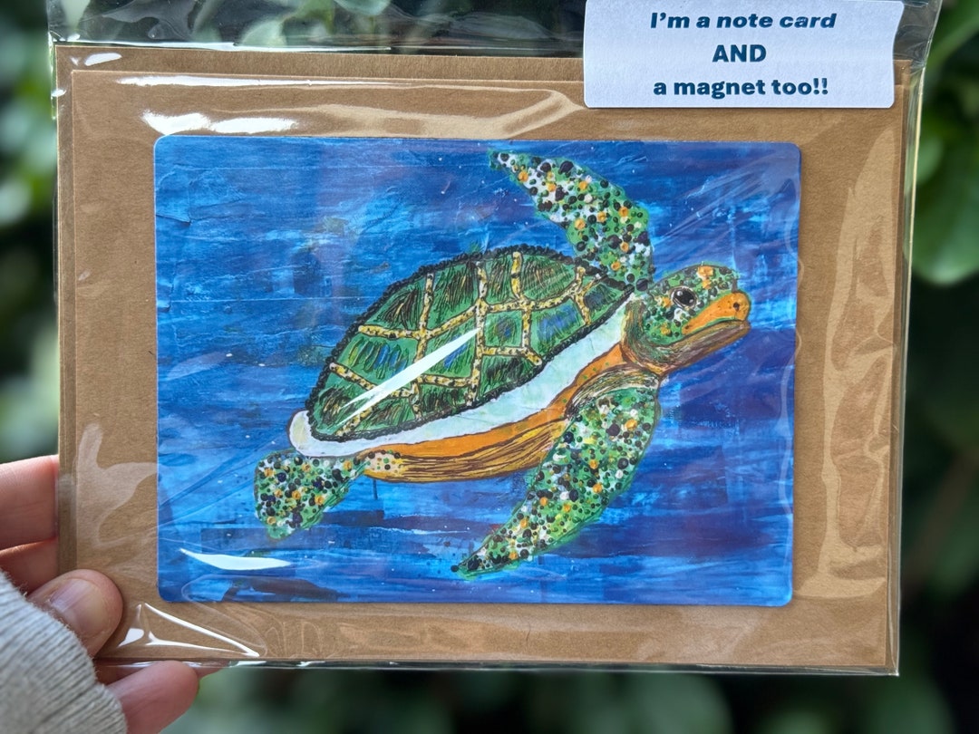 magnetic-print-note-card-spotted-seaturtle-etsy