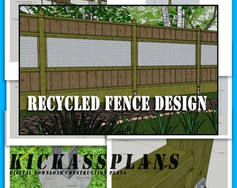 Recycled fence design 19pg Plan book, Wood shop project, PDF Digital download print and build at home