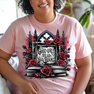 ゴシックブックラバーズTシャツ、ブッククラブTシャツ、不気味な読書シャツ