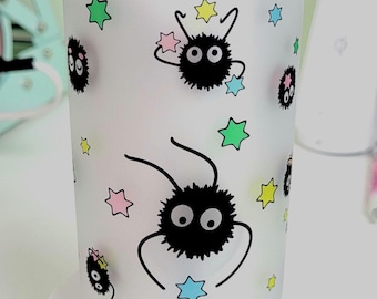 Soot Sprite Frosted Glass Can with Bamboo Lid & Straw