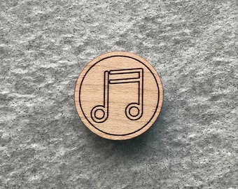 10x Music Note Tokens 20mm Cherry Wood