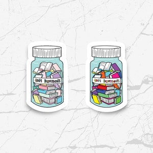 Multicolored Antidepressants Sticker | Book Lover Gift, Reading Lover, Bookish Sticker, Bookish Merch, Kindle Sticker, Smut Reader