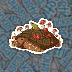 Frog and Turtle Sticker, Cottagecore Sticker, Frog Sticker