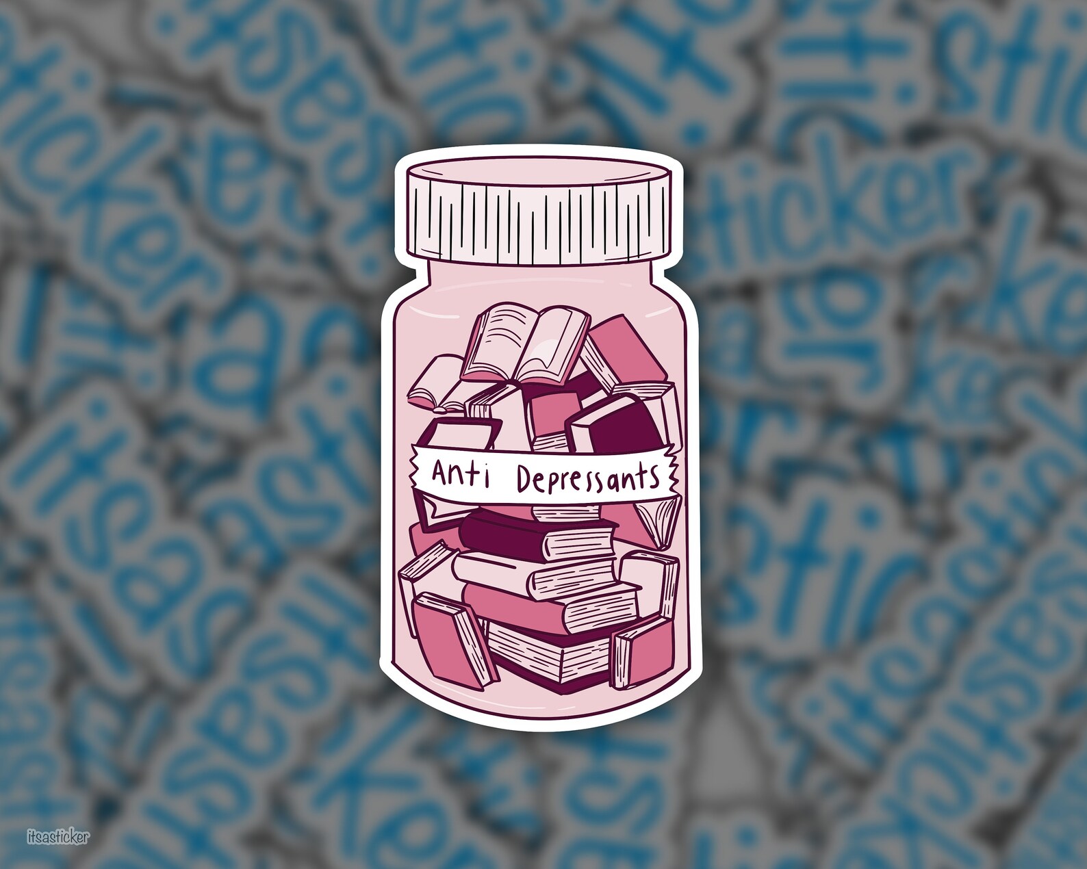 Books in a Bottle Antidepressants Sticker Dishwasher Safe Etsy