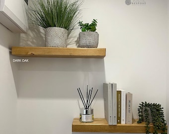 Rustic Floating Shelf, Handmade, Solid Wood  Wax Finish, Fixings Included, 15cm Deep