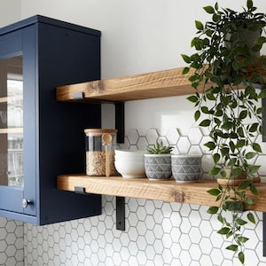 Rustic Wood Shelf , Reclaimed Boards , Heavy Duty Brackets