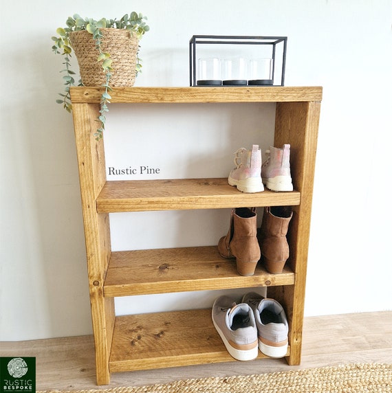 Rustic Shoe Bench 3 Tier Made From Reclaimed Scaffolding Boards Shoe Rack Shoe Storage Hallway Bench Etsy