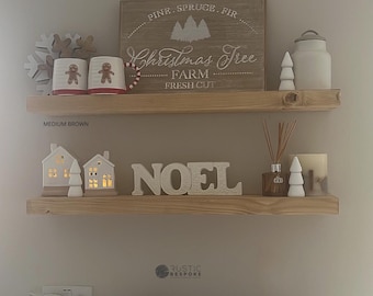 Floating Rustic Shelf, Handmade, Solid Wood  Wax Finish, Fixings Included, 15cm Deep