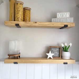 Rustic Shelf Made From Reclaimed Scaffolding Boards, 22.5cm Deep, 3.5cm Thick, 8 Wax Finishes, Heavy Duty Brackets And Fixings Included image 8