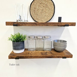 Rustic Shelf Made From Reclaimed Scaffolding Boards, 22.5cm Deep, 3.5cm Thick, 8 Wax Finishes, Heavy Duty Brackets And Fixings Included image 3