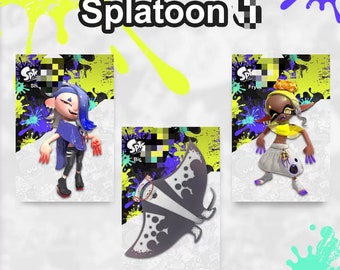 Jet Set 3 Décorations de fête d'anniversaire à thème Splatoon 3 Pull Tab  Gâteau Insert Ballon Spiral Charm