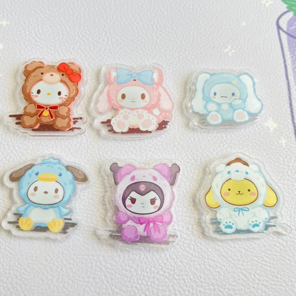 6Pcs Sanrio Acrylic Fridge Magnets Refrigerator Magnets Cute Gift Fast Shipping!Free stickers!