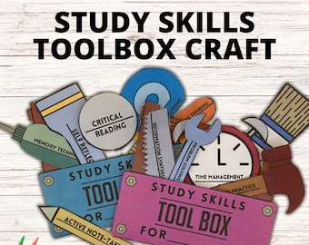 Study Skills Toolbox Craft, Teen Student Success Kit, Printable Learning Tools, Middle High School Learning Toolkit for Student Success