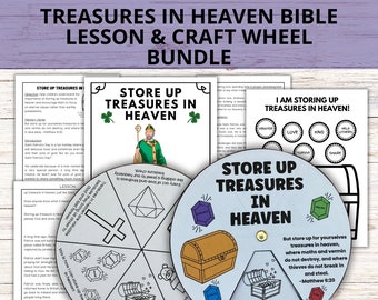 St. Patrick's Day Store Up Treasures in Heaven Sonntagsschule Bibelstunde und Bibelhandwerk für Kinder, Matthäus 6: 19-21 Bibelpaket