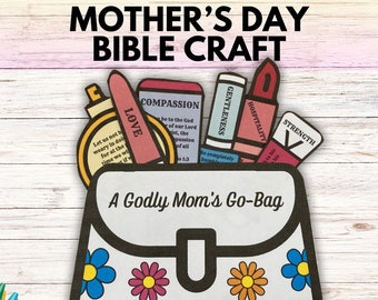 Mothers Day Bible Craft, Sunday School Gods Blessing for Moms Printable Craft Activity, Children's Church Kids Gift for Mom on Mother's Day
