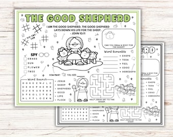 Jesus the Good Shepherd Activity Placemat, Life of Jesus Bible Story ...