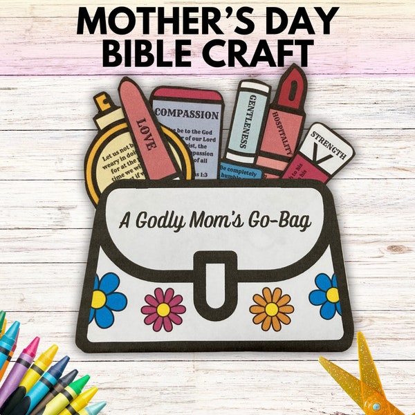 Mothers Day Bible Craft, Sunday School Gods Blessing for Moms Printable Craft Activity, Children's Church Kids Gift for Mom on Mother's Day