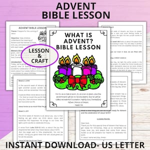 Advent Bible Lesson and Advent Wreath Coloring Christmas Craft Activity ...