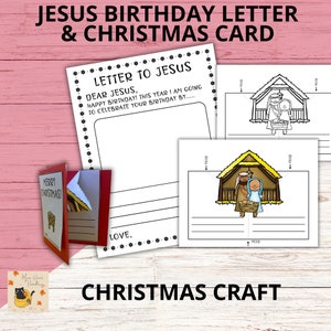 Alles Gute zum Geburtstag Jesus Brief Aktivität, Kinderbuchstabe und christliches Weihnachtskartenhandwerk für Sonntagsschule, Kinderkirche Weihnachtshandwerk