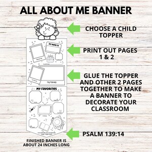 All About Me Bible Craft Activity Banner, Psalm 139:14 Craft Facts ...