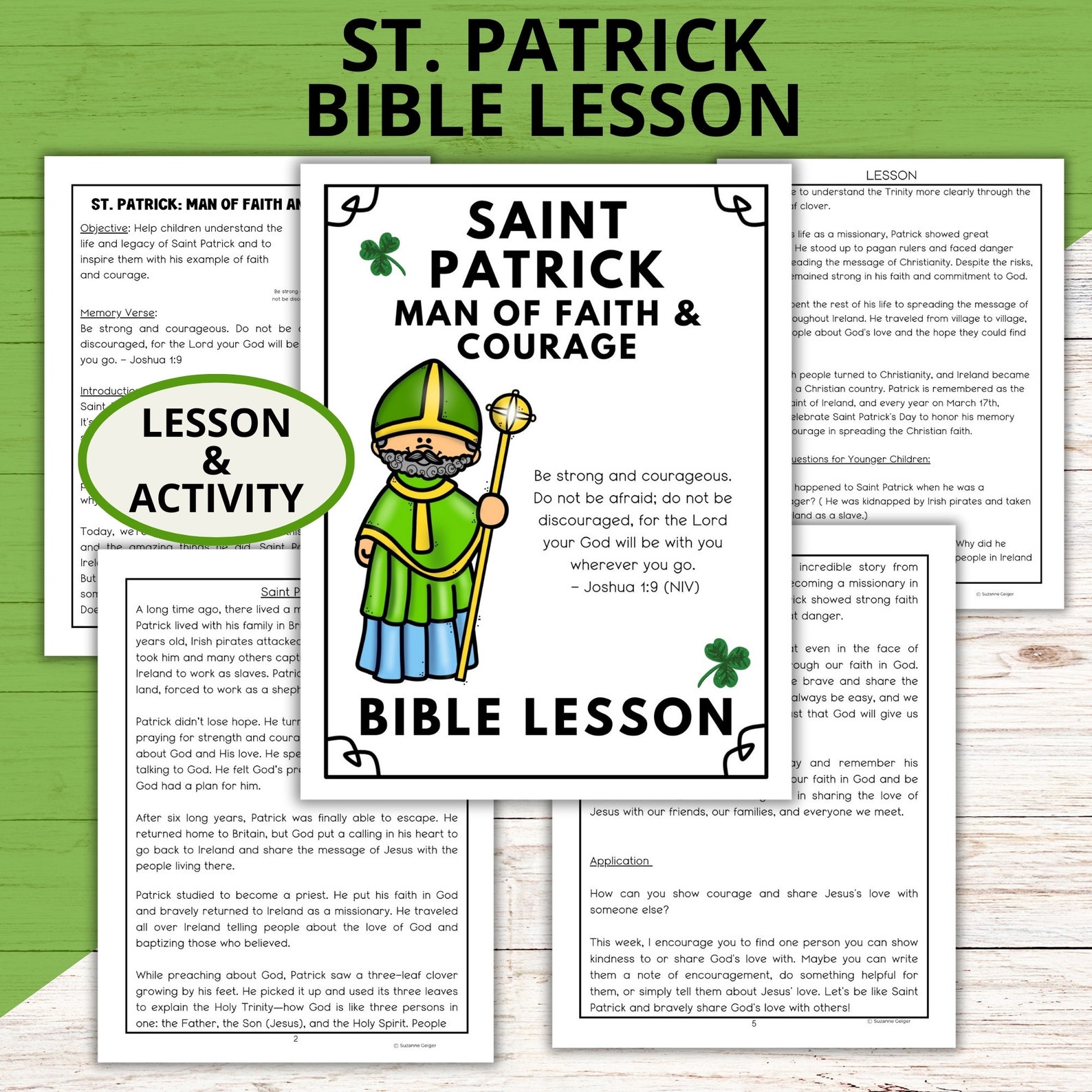 St. Patrick Sunday School Bible Lesson and Bible Spinner Craft Wheel ...