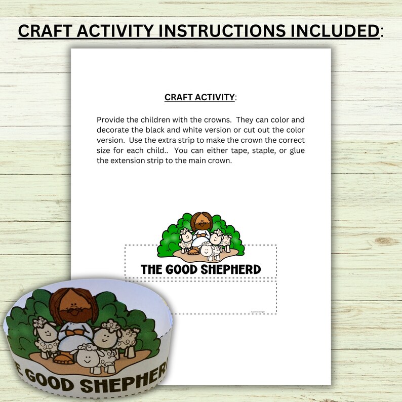 The Good Shepherd Bible Crown Craft Activity Printable, Parables of ...